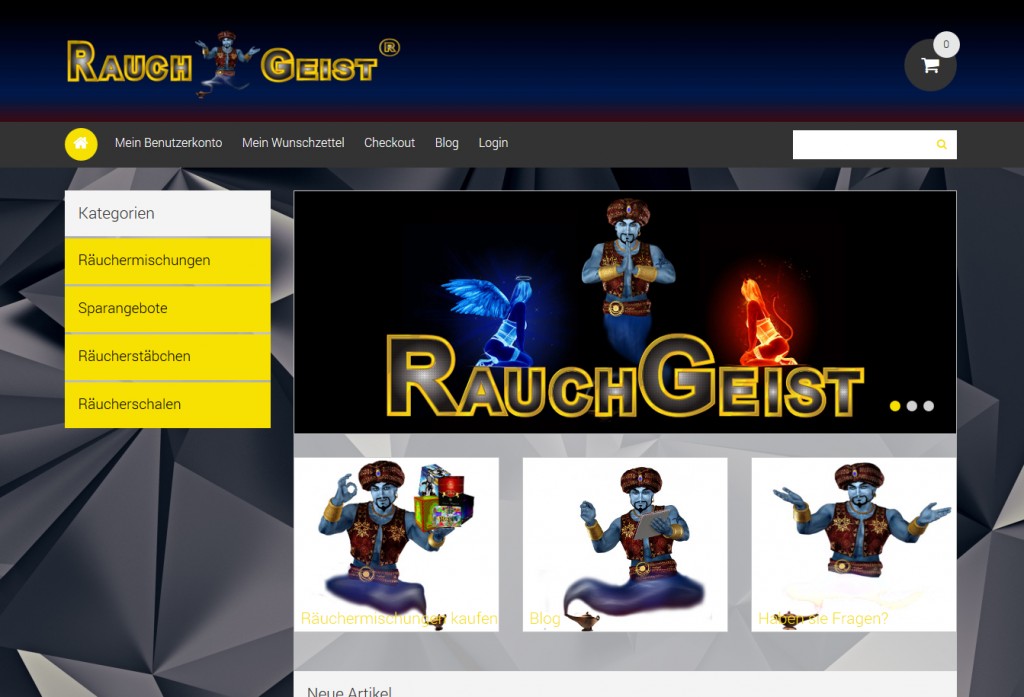 neuer RauchGeist shop Screenshot